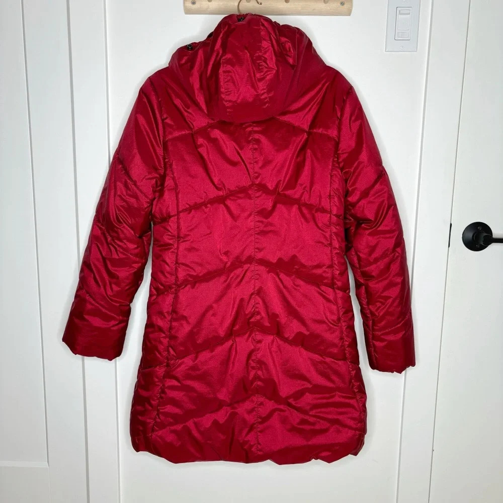 Kanuk Vintage Puffer Winter Coat Mid Long Red Size 2 or M Warm Hooded - Picture 5 of 12
